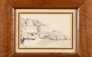 "JULES DEFER (1803-1902) View of the Château de Nice, 1860...