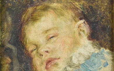 James Charles (1851-1906) -Oil painting Study of a childs head,...