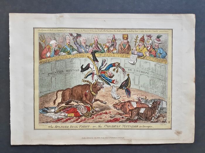 James Gillray - Meisterwerke der Karikatur - The Spanish Bull Fight - 1818