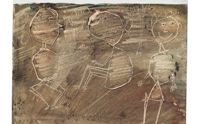 Jean Dubuffet (1901-1985), Paysage vert avec trois personnages