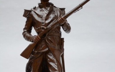 Jean Gautherin : sculpture en bronze 'soldat' (h81cm)