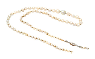 Jewellery Pearl necklace PEARL NECKLACE, cultured pearls, graduated, baroque, appro...