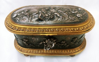 Jewellery box, L. Oudry - Bronze (gilt), Plater - Early 19th century