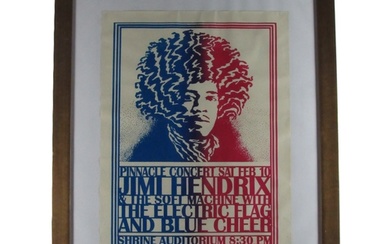 [Jimi Hendrix] Music Poster 'Pinnacle Concert Sat. Feb. 10 [...