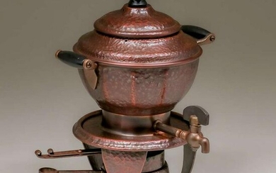 Joseph Heinrichs Hammered Copper Samovar Teapot c1905