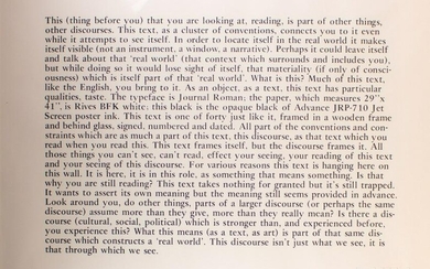 Joseph Kosuth b.1945 Ohio Serigraph Text Context