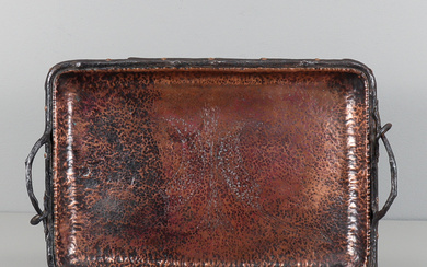 KARL MAGNUSSON. Attributed to. An Arvika Art Nouveau copper and iron tray, first half of the 20th century.
