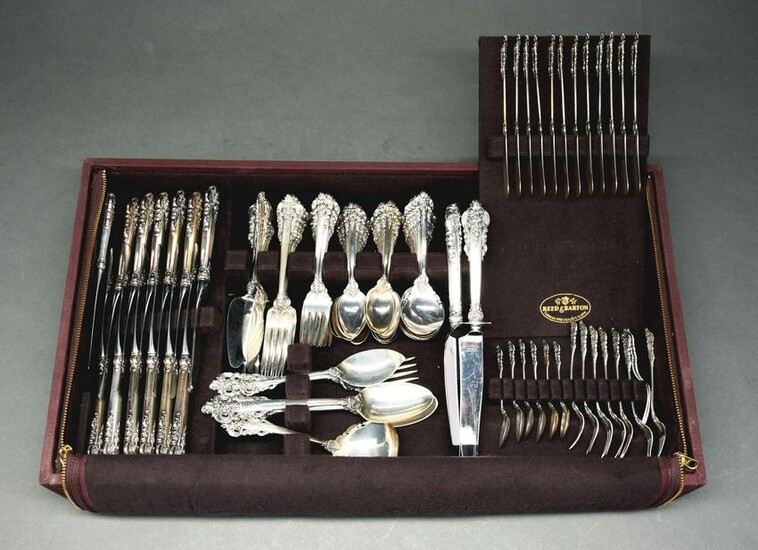 LARGE LOT OF WALLACE STERLING SILVERWARE IN BOX.