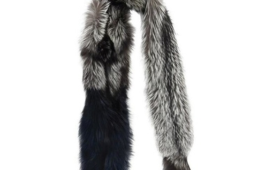 Lanvin Fall 2010 Silver Fox and Navy Fur Extra Long