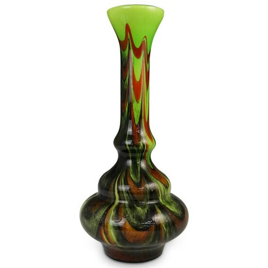 Large Czech Cased Glass Vase