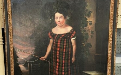 Large, Fine Painting of a Young English Girl.