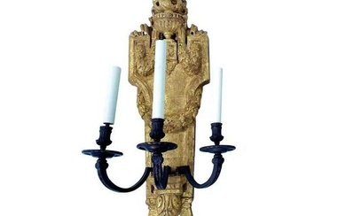 Large Gilded Wood Sconce, made in Italy