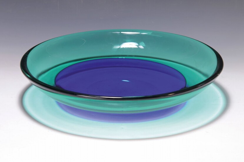 Large glass bowl, Murano Italy, 1970s, mouth blown...
