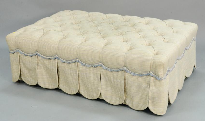 Large rectangle ottoman with custom tufted upholstery
