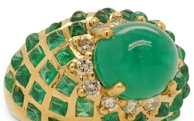 Levian 18k, Emerald and Diamond Ring