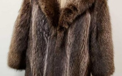Long Silver Raccoon Fur Coat B