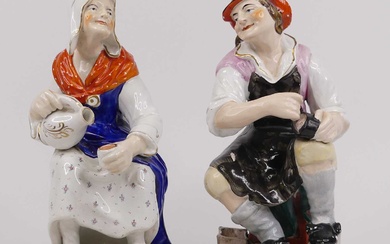 Lot details A pair of Victorian Staffordshire pottery figures of...