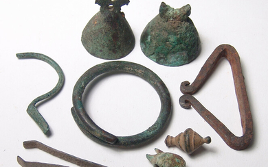 Lot of ancient and Medieval bronze and iron objects