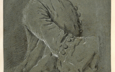 Louis TOCQUÉ Paris, 1696 - 1772 Buste d'homme à la veste en velours, étude pour le portrait du peintre Jean-Baptiste Massé