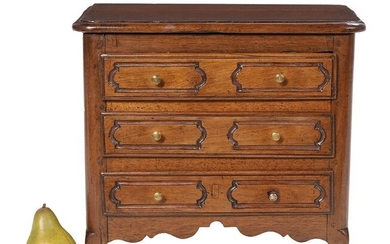 Louis XIV-Style Carved Walnut Miniature Chest