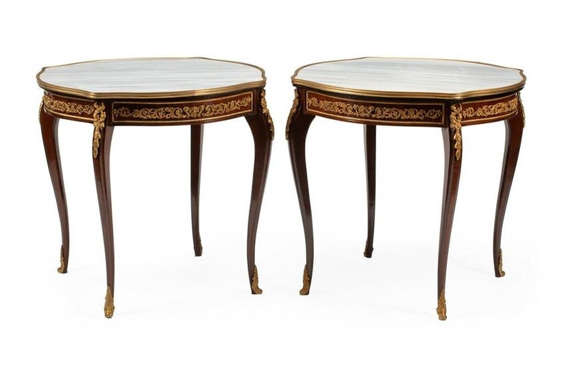 Louis XV-Style Bronze-Mounted Side Tables