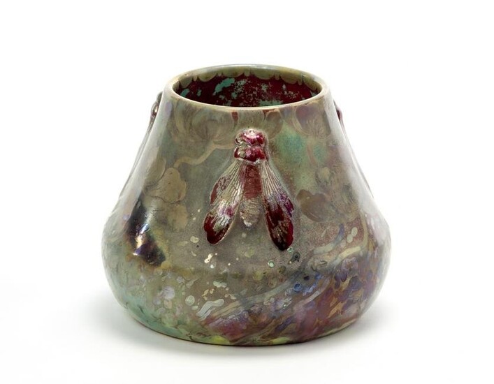 Luneville Vase in glazed ceramic in polychrome and