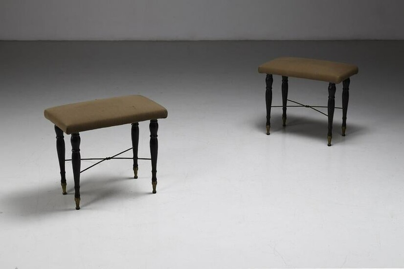 MANIFATTURA ITALIANA Pair of footstools, 50s. (2).