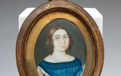 MINIATURE PORTRAIT OF A YOUNG GIRL.