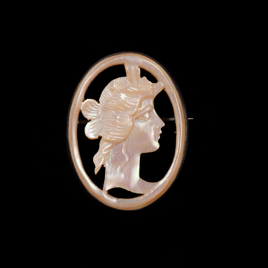MOTHER of PEARL CAMEO PIN