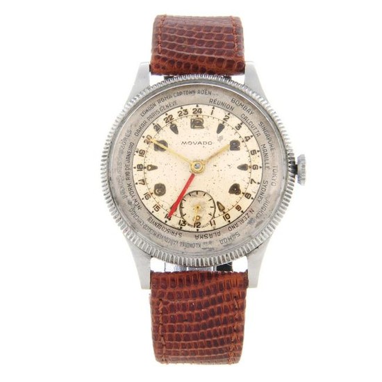 MOVADO - a gentleman's World Time wrist watch.