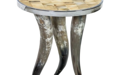 Maitland Smith Style Tessellated Horn Accent Table