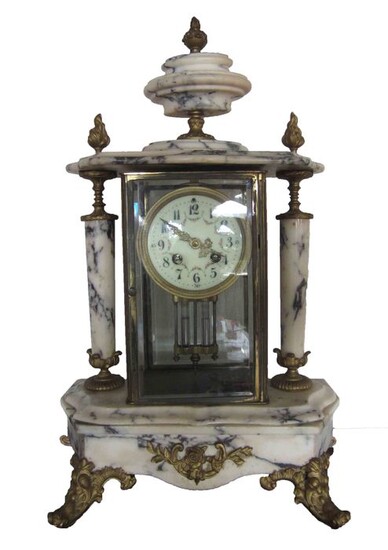 Mantel clock - Bronze, Marble - Late 19th century