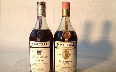 Martell - Médaillon & Cordon Bleu - b. 1960s, 1970s - 70cl - 2 bottles