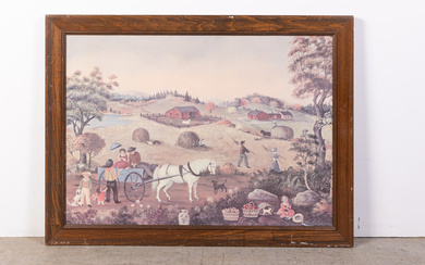 Martha Cahoon "Harvest" Framed Lithograph