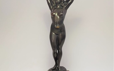 Maugsch Gyula (1882-1946) - "Awakening" - Art Deco Nude Woman (42 cm)