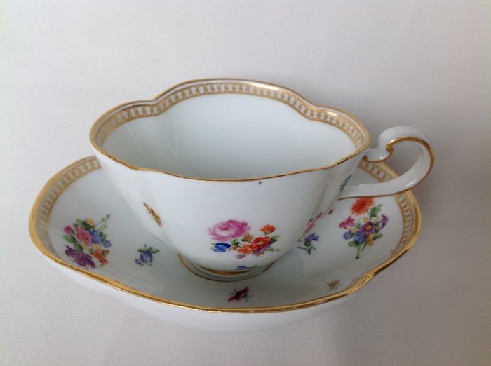 Meissen - Cup and saucer - Porcelain