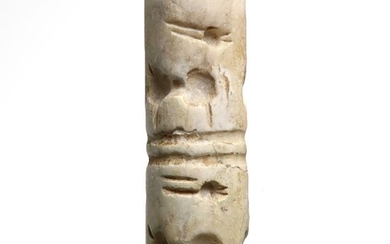 Mesopotamian Marble Large Cylinder Seal with Ibexes