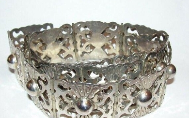 Mexican Handmade Stamped Sterling Silver Belt