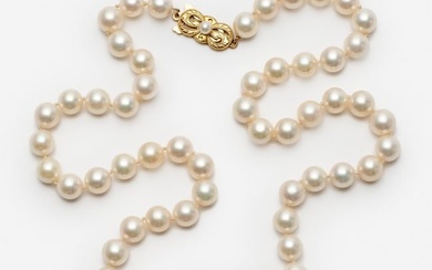 Mikimoto Pearl Necklace, 18k