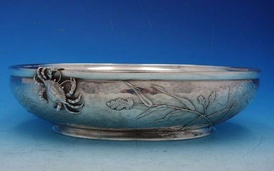 Mixed Metals by Whiting Sterling Silver Centerpiece Bowl Oval Sea Motif