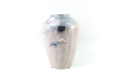 Modern Japanese Stoneware Pottery Vase, Beach Seashells