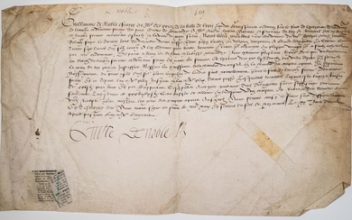 NORMANDIE. 1550. ROUEN (76). Pièce signée... - Lot 15 - Vermot et Associés