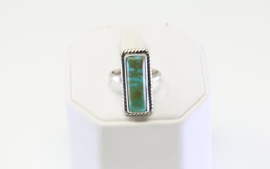 Native America Navajo Sterling Silver Turquoise Ring By A.M.