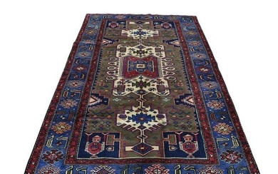 New Persian Hamadan Pure Wool Hand-Knotted Oriental Rug