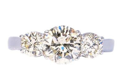No Reserve Price - 1.90 ctw - 14 kt. White gold - Ring - 1.19 ct Diamond - Diamonds