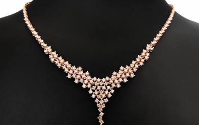 ***No Reserve Price*** 4.22 Pink Diamond Necklace - 14 kt. Pink gold - Necklace