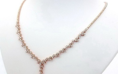 No Reserve Price - Necklace Rose gold - 1.66 tw. Pink Diamond (Natural coloured)