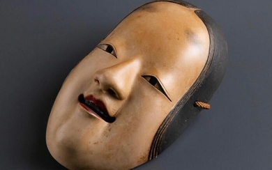 Noh mask - Dry lacquer - Sokei 宗慶 - Ko-omote 小面 (Young woman) - With signature 'Sokei' 宗慶 - Japan - ca 1920-30s (Taisho/Showa)