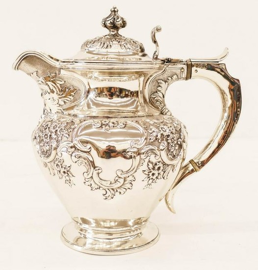 Ornate Victorian Baroque Repousse Silver Tankard by