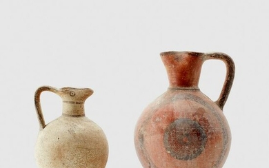 PAIR OF CYPRIOT VESSELS CYPRUS, IRON AGE, C. 700 B.C.